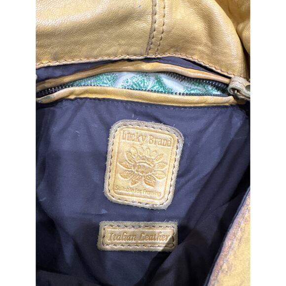 100% Lamb Skin RARE Vtg LUCKY Brand.Stash Bag Distressed ItalianLeather Flower - Picture 7 of 12